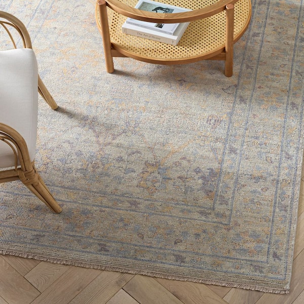 Izmir 6 ft. x 9 ft. Gray/Rust Distressed Border Area Rug