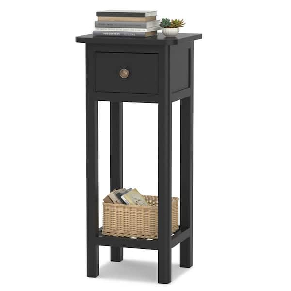 Gymax 14 in. W x 12 in. D x 31.5 in. H 2 Tier End Bedside