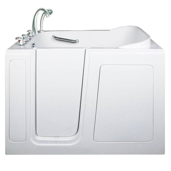 Ella Short 4 ft. x 28 in. Walk-In Air and Hydrotherapy Massage Bathtub in White with Left Drain/Door