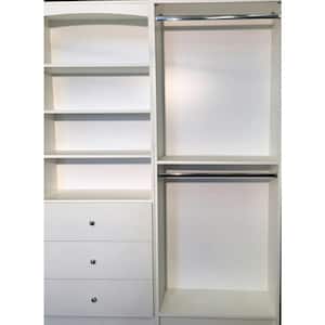 Wardrobe Hanging Closet System 14 in. D x 32 in W x 84 in H Freestanding Storage White Melamine Wood
