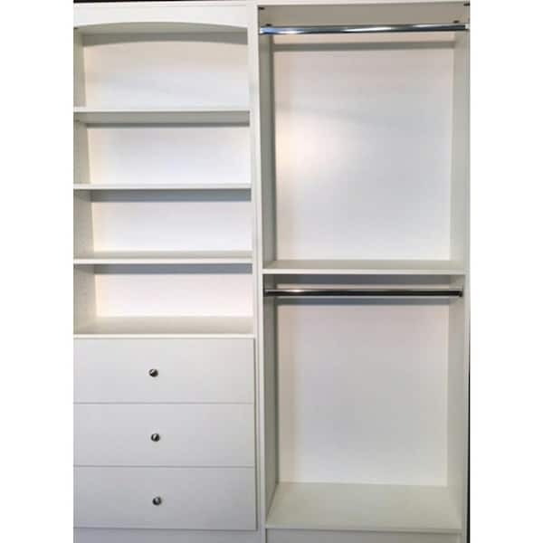 Freestanding Closet Organizer with 2 Drawers and Storage Shelves Latitude Run Finish: White