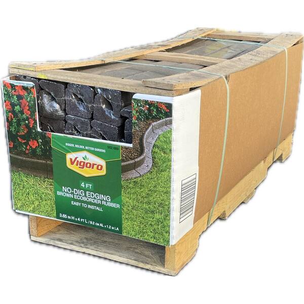 Vigoro EcoBorder 4 ft. Brown Rubber Landscape Edging (48-Count/Pallet) Vigoro EcoBorder 4 ft. Brown Rubber Landscape Edging (48-Count/Pallet)