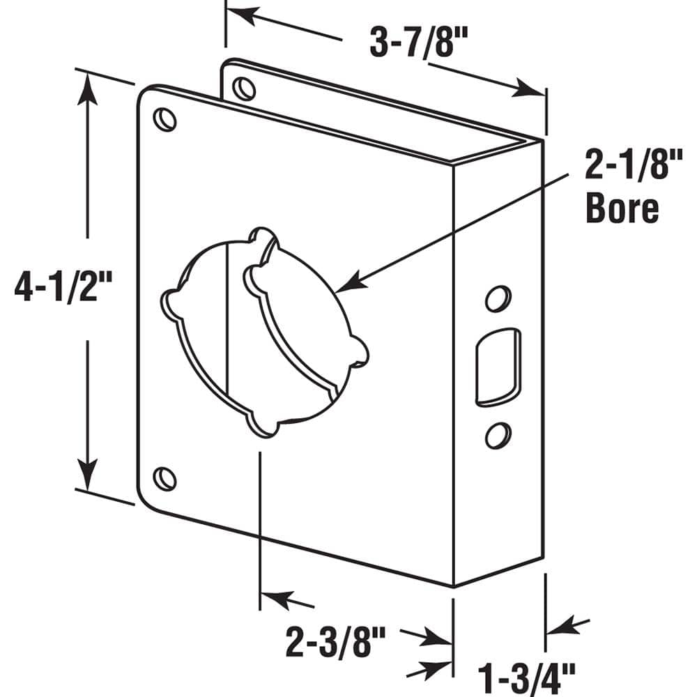 Stainless Steel Lock and Door Reinforcer for 1-3/4 Inch Doors
