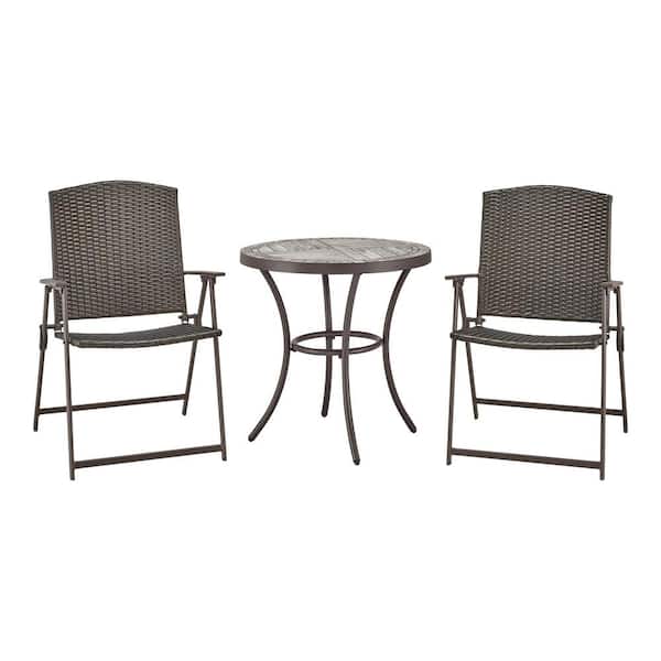 StyleWell 27 in. Brown Round Metal Outdoor Side Table with StyleWell 27 in. Brown Round Metal Outdoor Side Table with