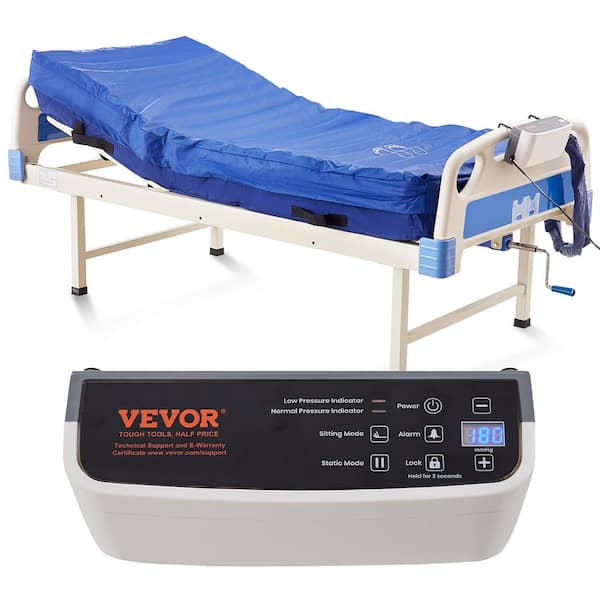 VEVOR 8 in. Alternating Air Mattress Dual-Layer 3 Modes Pressure Pad 450 lbs. Load with Electric Pump for Hospital Bed Sores