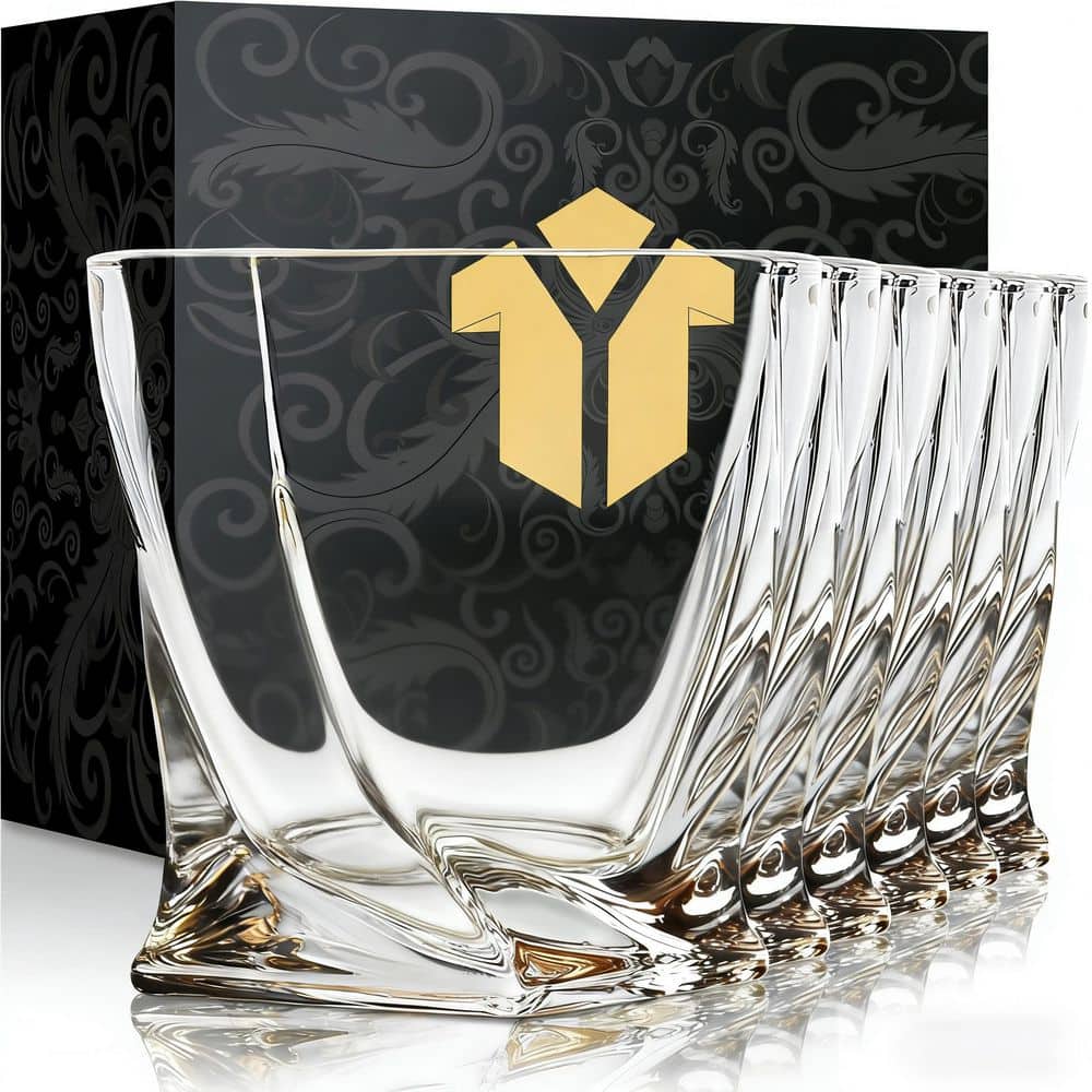 6 Pcs 10 oz. Old Fashioned Whiskey Glasses Rocks Glasses, Gift Box Barware for Bourbon, Scotch, Rum glasses