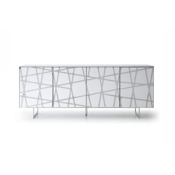 Kilson Modern White Stainless Steel 79 in. Buffet