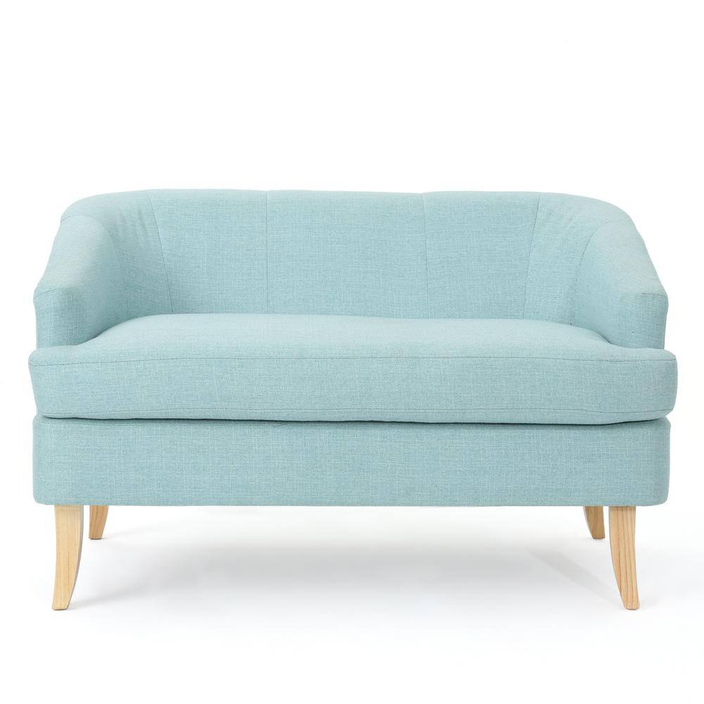 Noble House Sheena 2Seat Light Blue Fabric Loveseat 14488 The Home Depot