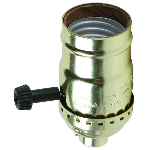 Legrand 250-Watt 250-Volt Medium Base Metal Shell 3-Way Turn Knob Lampholder-DISCONTINUED