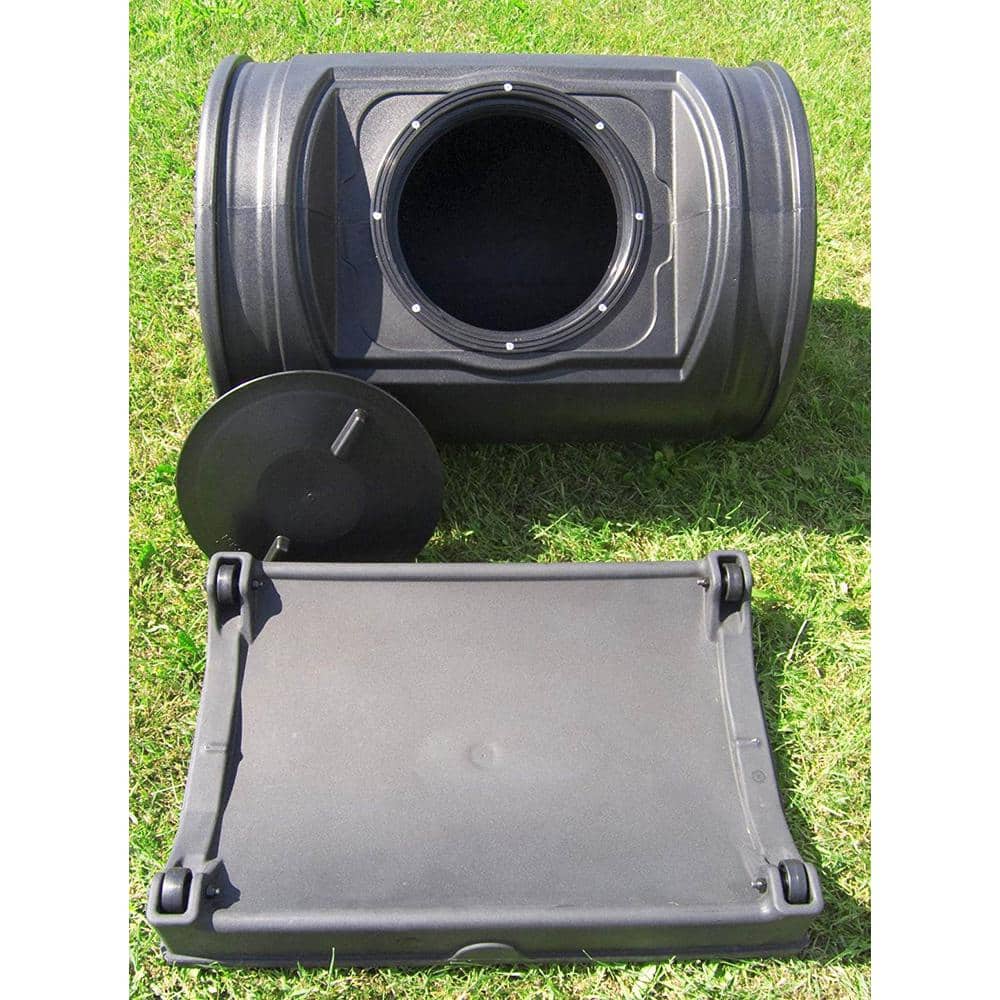 Black 7 Cu Ft Plastic Outdoor Tumbler Composter