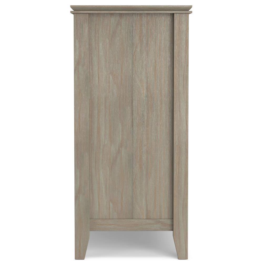 Distressed Gray Pine Sideboard Buffet with Antique Bronze Handles
