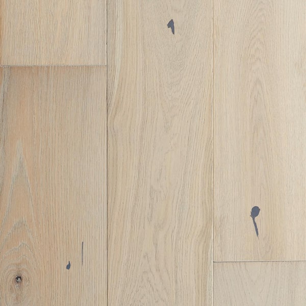Malibu Wide Plank Take Home Sample - Point Loma French Oak Tongue & Groove Wire Brushed Engineered Hardwood Flooring - 7.5 in. W x 7 in. L