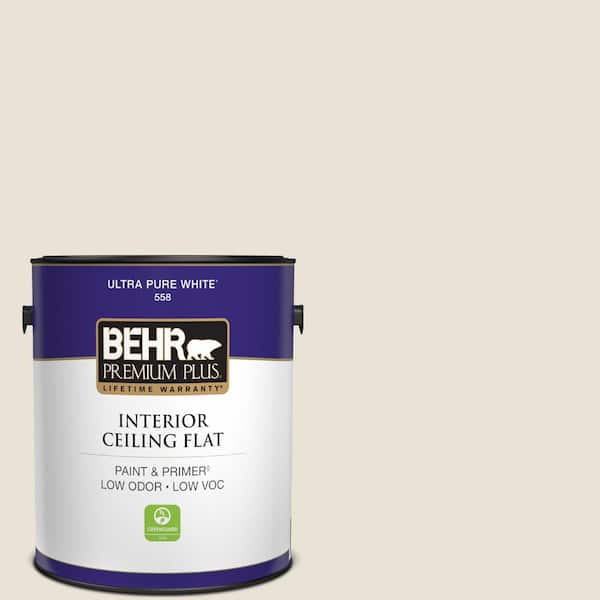 BEHR PREMIUM PLUS 1 gal. #W-F-410 Ostrich Ceiling Flat Interior Paint