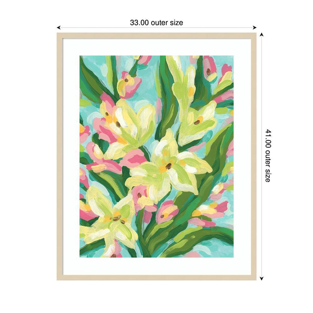 Floral Vibration II Framed Abstract Graphic Art Print in Svelte Natural