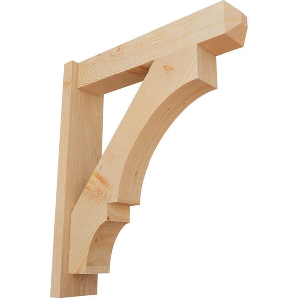 Ekena Millwork 6 in. x 28 in. x 24 in. Douglas Fir Balboa Craftsman Smooth Outlooker