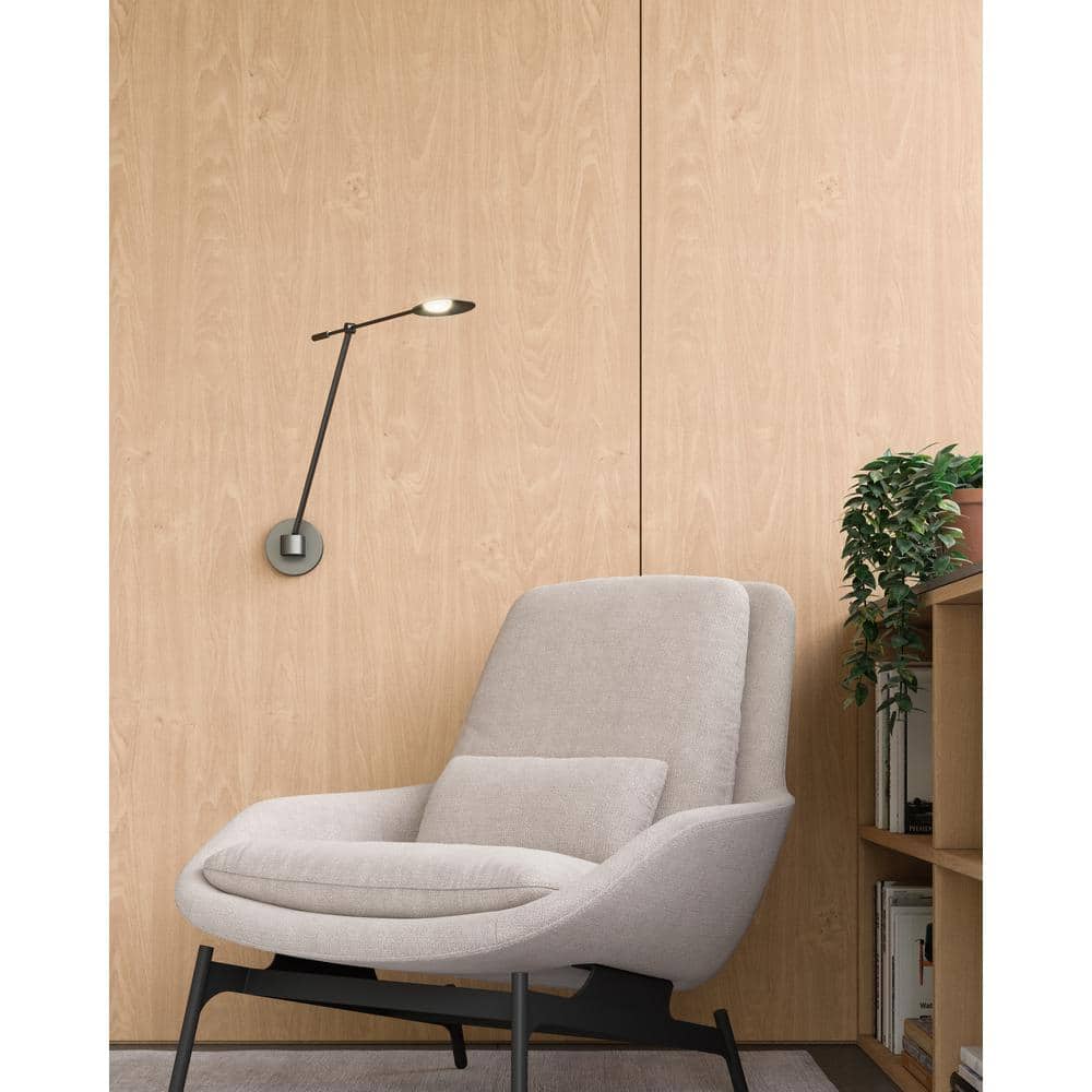 Rotaire Minimalist Black Aluminum LED Swing Arm Sconce
