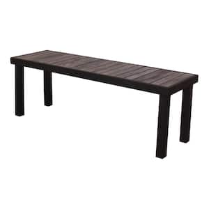 Catalina Gray Steel Outdoor Dining Bench