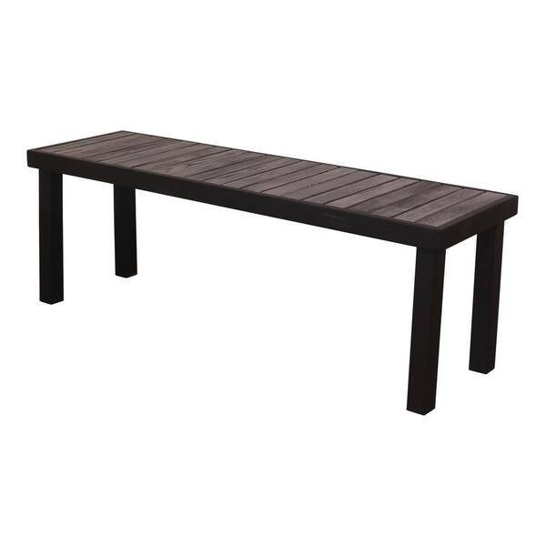 Courtyard Casual Catalina Gray Steel Outdoor Dining Bench