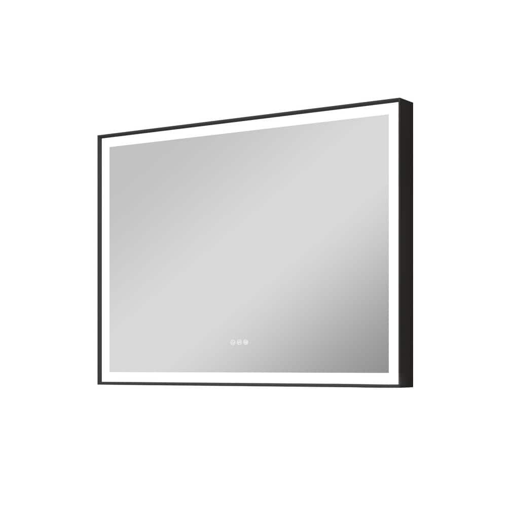 FORCLOVER 48 in. W. x 36 in. H Rectangular Framed AntiFog Dimmable