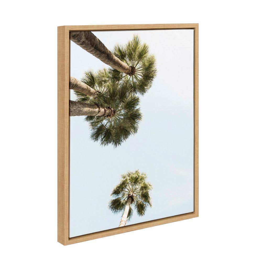 Sylvie Palm Trees Above Natural Framed Canvas Print, 18" x 24"