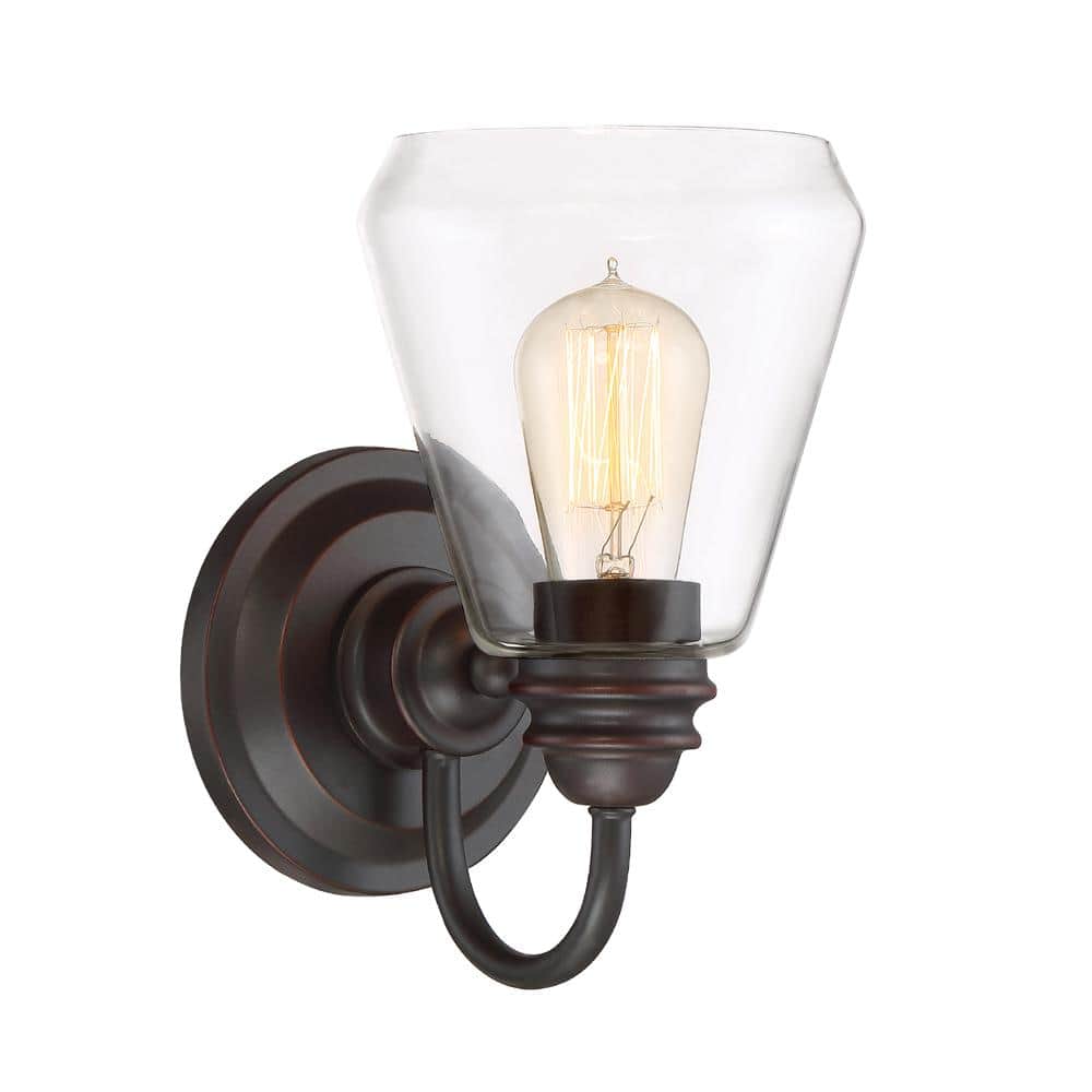 satin bronze wall sconce