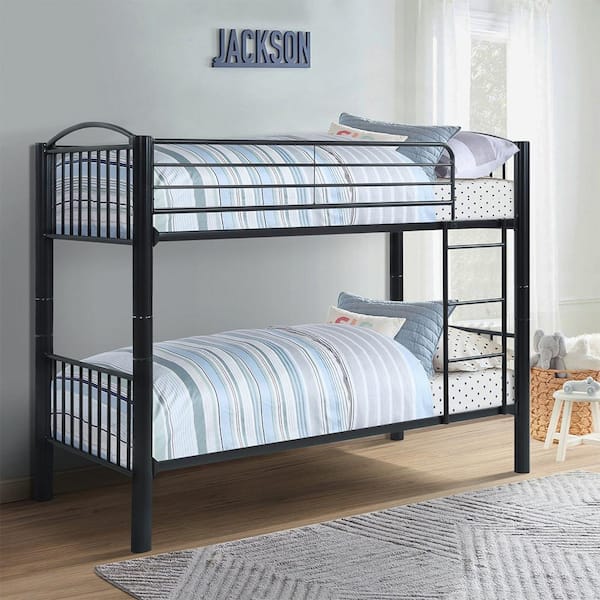 Unbranded Beatty Black Finish Twin/Twin Metal Bunk Bed