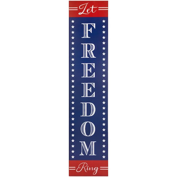 36 in. Let Freedom Ring Patriotic Wooden Porch Board Sign Decoration