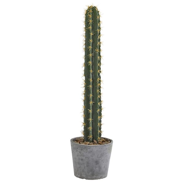Nearly Natural 41 in. Cactus in Stone Planter Artificial Plant
