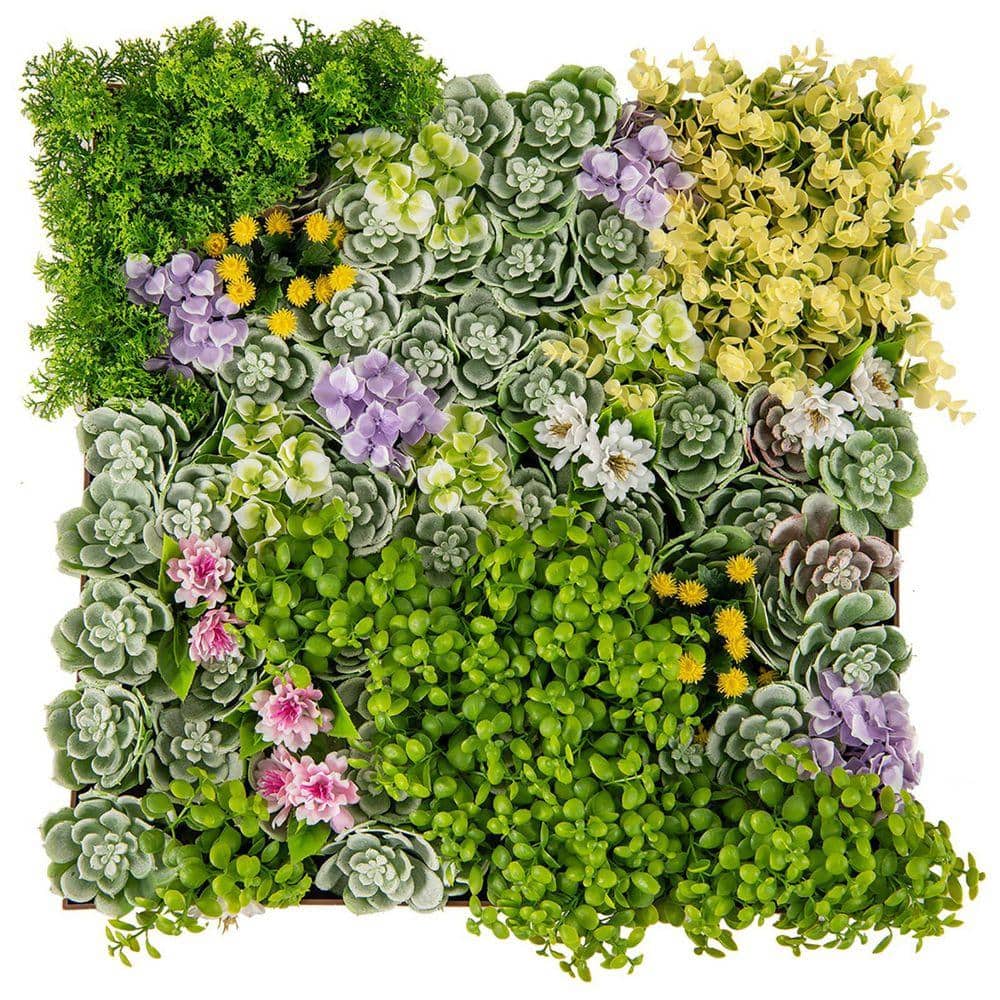 20 in. Green and Brown In-Outdoor Hanging Succulents with 10 Types Artificial Plant (2 Packs) price history on PriceWatchPro