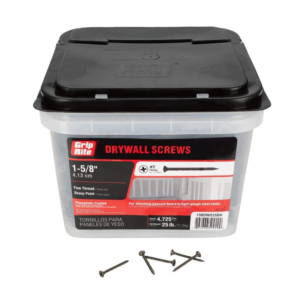 "#6 x 1-5/8 in. #2 Phillips Bugle Head Fine Thread Drywall Screws 25 lb. Bucket" price history on PriceWatchPro