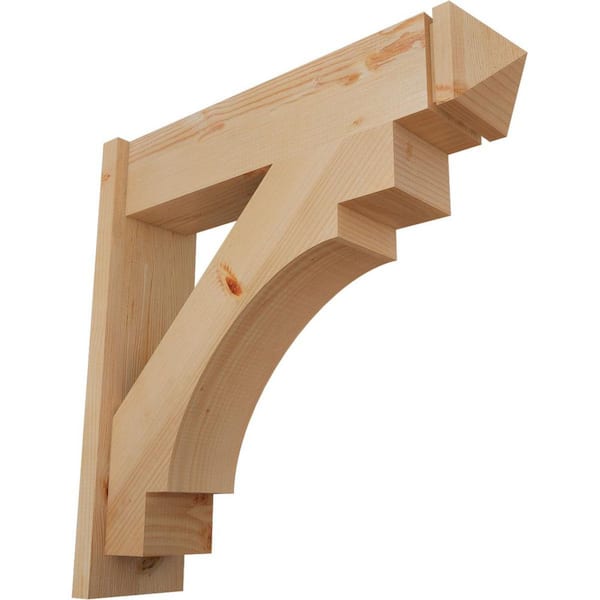 Ekena Millwork 8 in. x 30 in. x 30 in. Merced Arts and Crafts Smooth Douglas Fir Outlooker