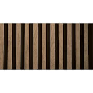 Medium Slats 1/2 in. x 0.79 ft. x 9.3 ft. Maple Brown Glue-up Decorative Foam Wood Slat Wall Panel 10-Pack /73.5 sq. ft.