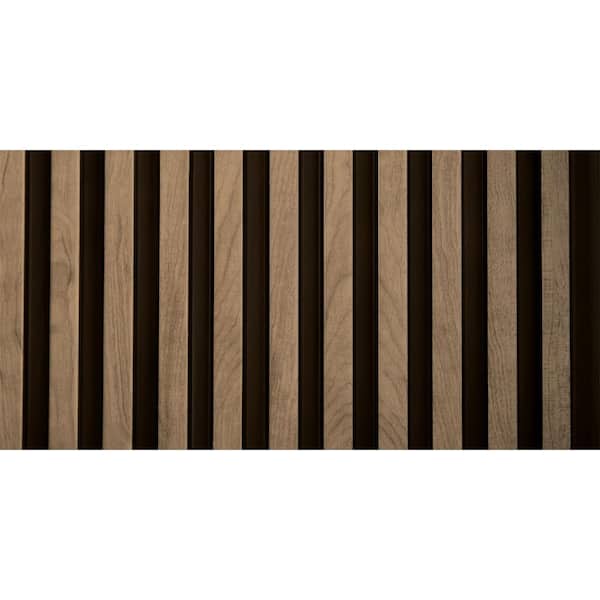 Medium Slats 1/2 in. x 0.79 ft. x 9.3 ft. Maple Glue-Up Decorative Foam Wood Slat Walls (20-Pack) 147 sq. ft.