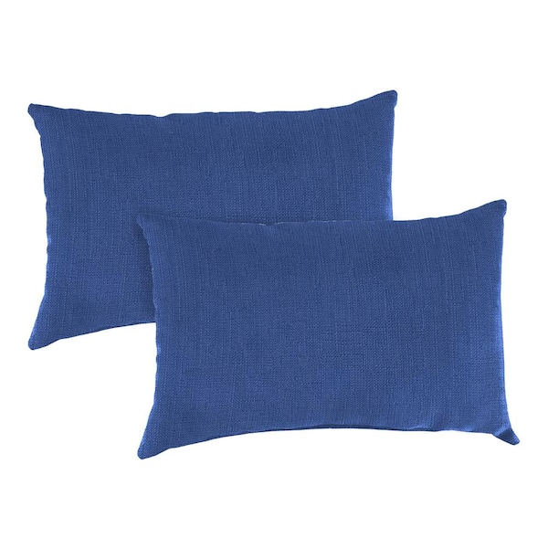 Jordan Manufacturing 12 in. L x 18 in. W x 4 in. T Rectangular Outdoor Lumbar Pillow in Elwood Heather (2-Pack)