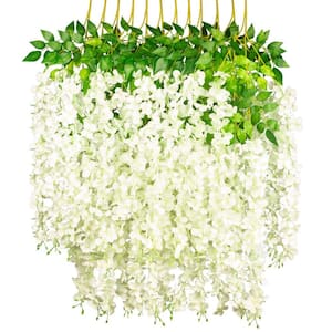 3.7 ft. Milk White Artificial Other Wisteria Flowering Plants