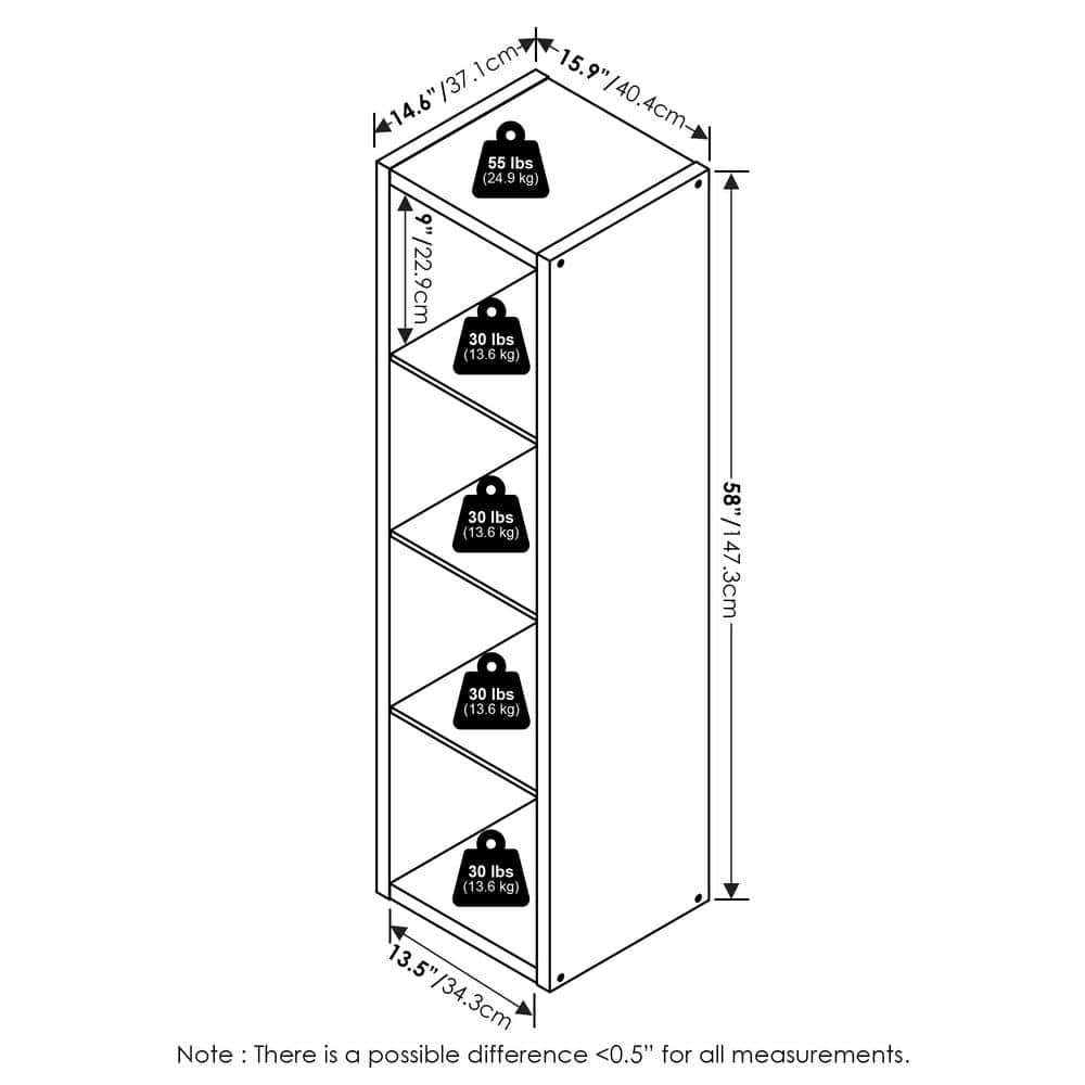 White Composite Wood 4-Cube Vertical Storage Organizer
