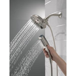 In2ition 5-Spray 6.06 in. Wall Mount Dual Shower Heads with H2Okinetic Technology in Stainless