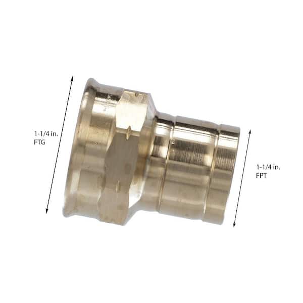 ProPress 1-1/4 in. FTG x FPT Zero-Lead Bronze Street Adapter