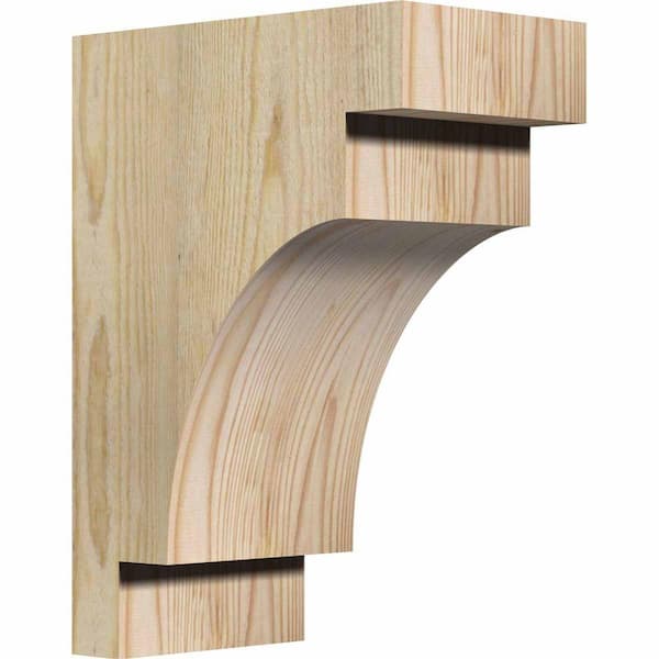 Ekena Millwork 6 in. x 10 in. x 14 in. Douglas Fir Mediterranean Rough Sawn Corbel