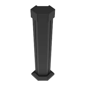 Elevation Aluminum 8.75 in. x 5.38 in. x 3.5 ft. Matte Black Corner Post for Cable Railing System
