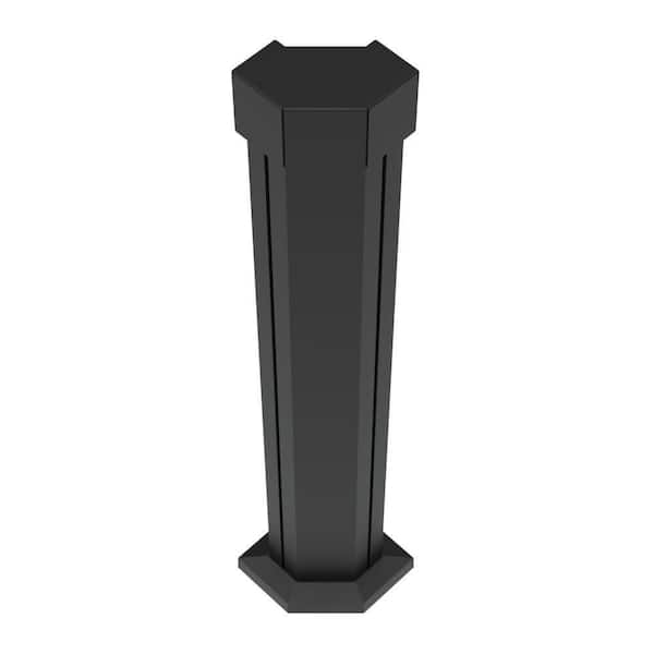 Barrette Outdoor Living Elevation Aluminum 8.75 in. x 5.38 in. x 3.5 ft. Matte Black Corner Post for Cable Railing System