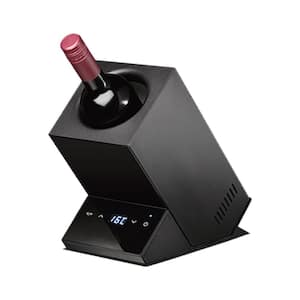 5.3 in. Single Zone 1-Bottle Free Standing Wine Cooler in Black