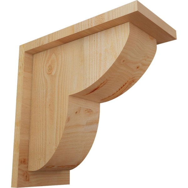 Ekena Millwork 6 in. x 12 in. x 12 in. Douglas Fir Crestline Rough Sawn Corbel with Backplate
