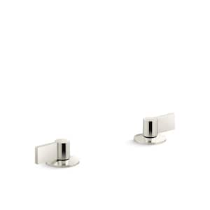 Components Deck-Mount Bath Faucet Handles with Lever Design in Vibrant Polished Nickel