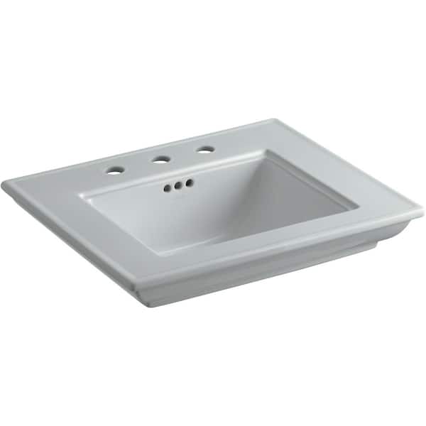 KOHLER Memoirs Stately 24.5 in. Widespread Console Sink Basin inIce Grey