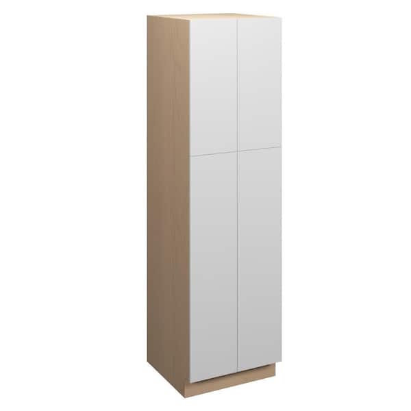 Ithaca Slab 24 in. W x 84 in. H x 24 in. D in Super White Plywood Assembled Pantry Cabinet