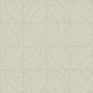 Taupe Grey Batik Blok Metallic Vinyl Peel & Stick Wallpaper