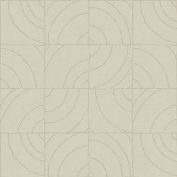 NuWallpaper Taupe Grey Batik Blok Metallic Vinyl Peel & Stick Wallpaper