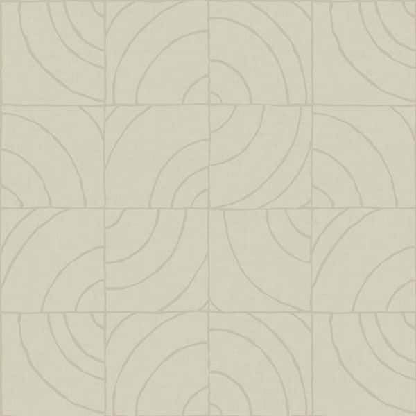 NuWallpaper Taupe Grey Batik Blok Peel & Stick Wallpaper Sample