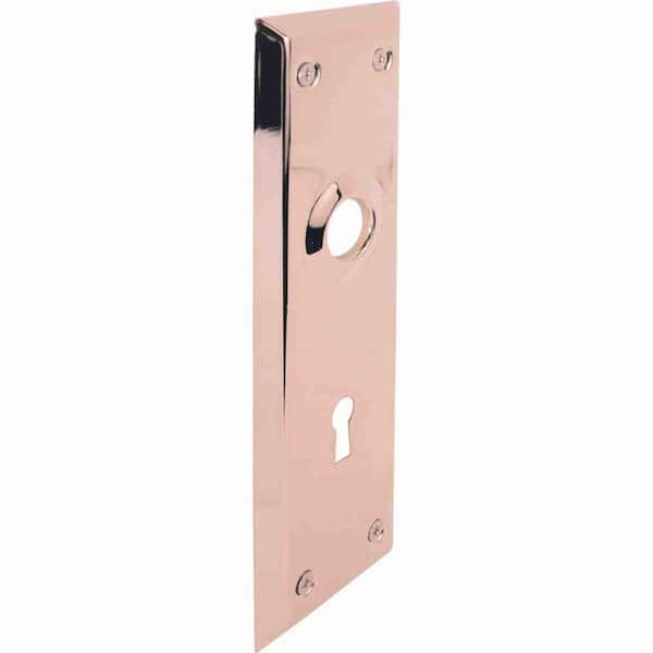 Prime-Line Vintage Door Escutcheon Trim Plates, 2-7/32 in. x 7 in., Brass Plated Steel